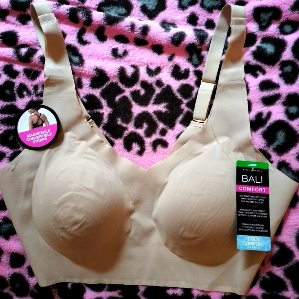 Bali Comfort Bra. Size Large. Color Bare
